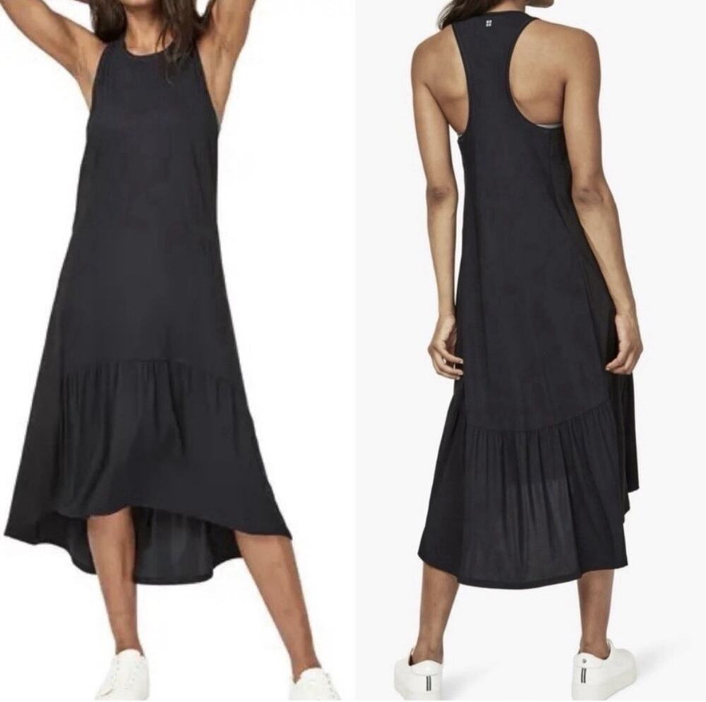 Sweaty Betty Ace Racerback Midi Dress Women’s Large Black Casual Lounge